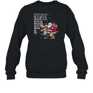 Dinosaur Santa Christmas Present Teens And Boys Essential Sweatshirt
